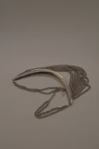 Silver multi-strand drape bib necklace