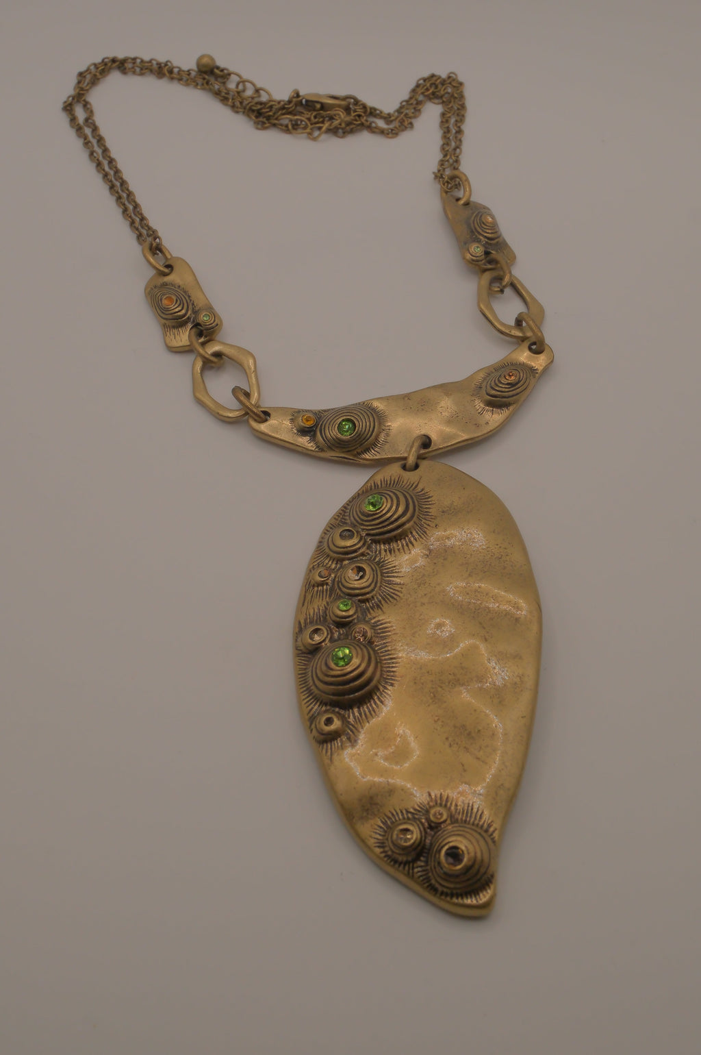 Artisan bronze statement necklace