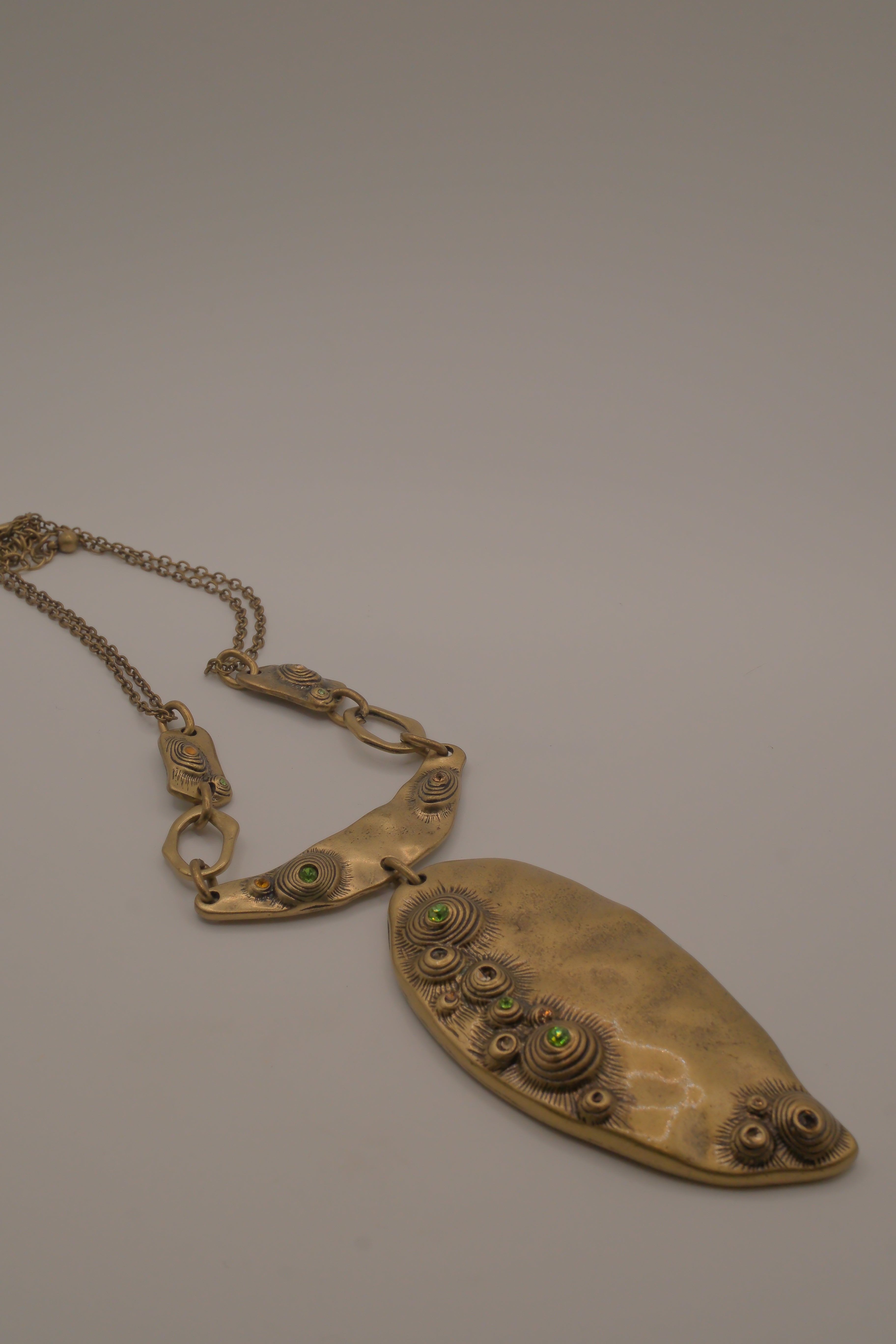 Artisan bronze statement necklace