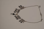 Antique silver black enamel necklace