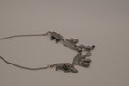 Antique silver black enamel necklace