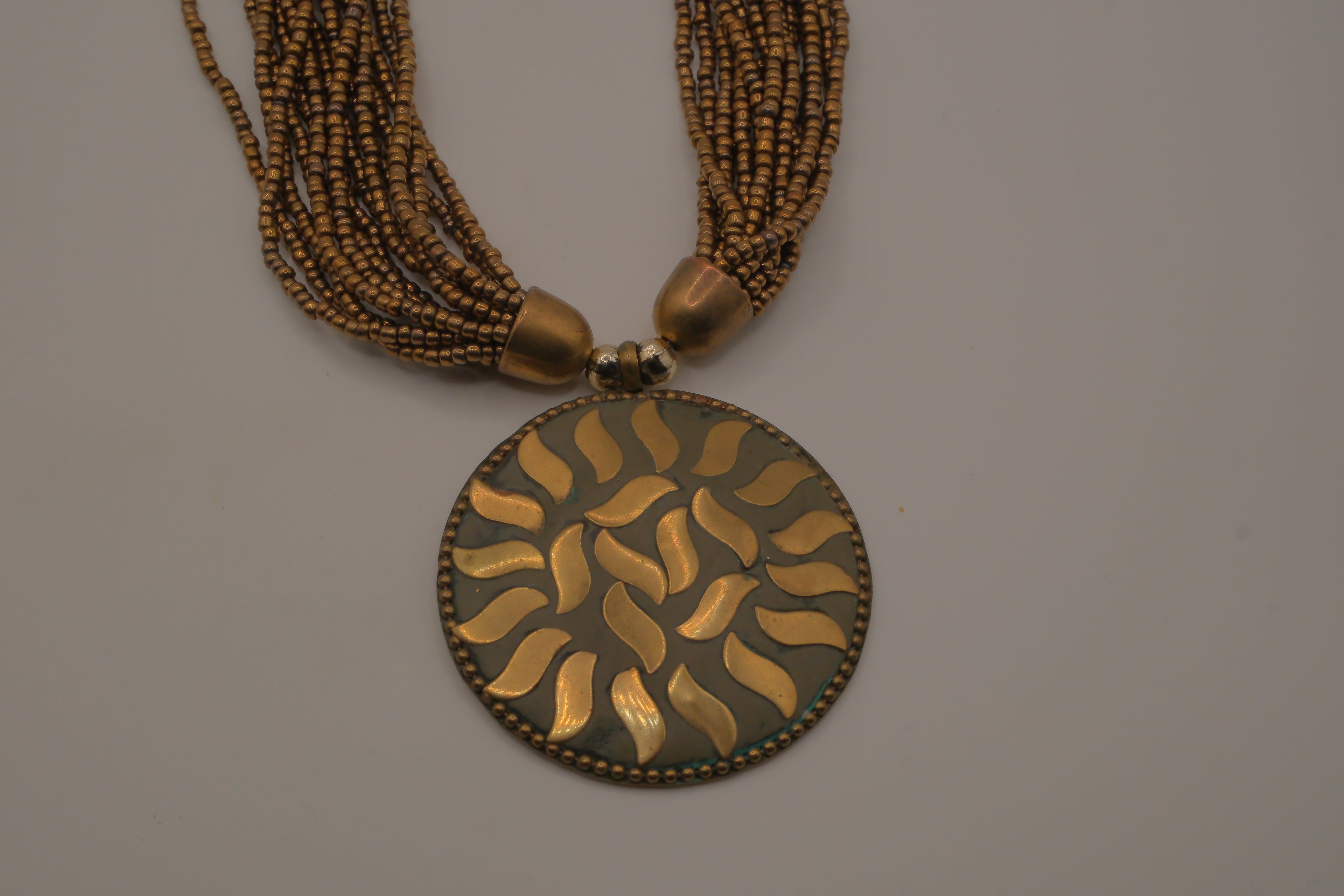 Boho multi-strand beaded necklace