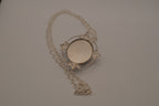 Victorian-style blue and white rose cameo pendant necklace