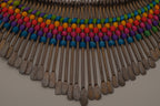 Boho brass spike statement necklace