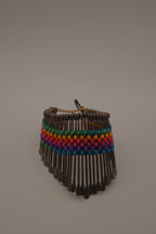 Boho brass spike statement necklace