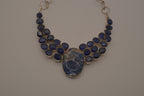 Sterling silver sodalite statement necklace