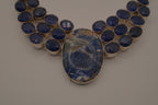Sterling silver sodalite statement necklace