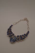 Sterling silver sodalite statement necklace