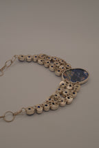 Sterling silver sodalite statement necklace