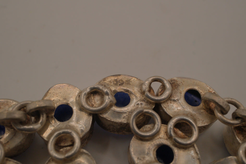 Sterling silver sodalite statement necklace