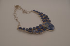 Sterling silver sodalite statement necklace