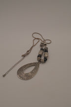 Vintage openwork filigree teardrop pendant necklace
