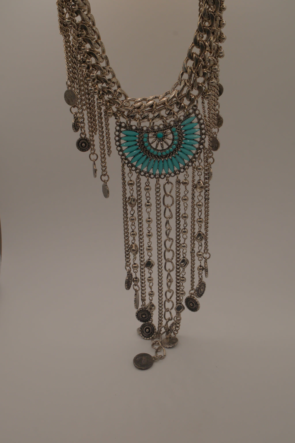 Boho fringe statement necklace