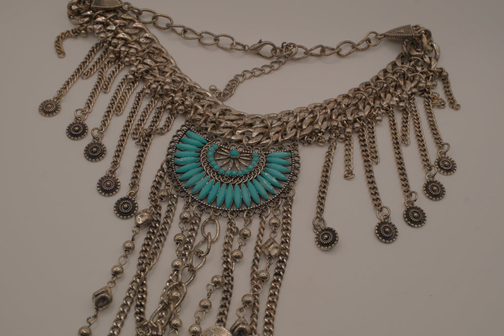 Boho fringe statement necklace