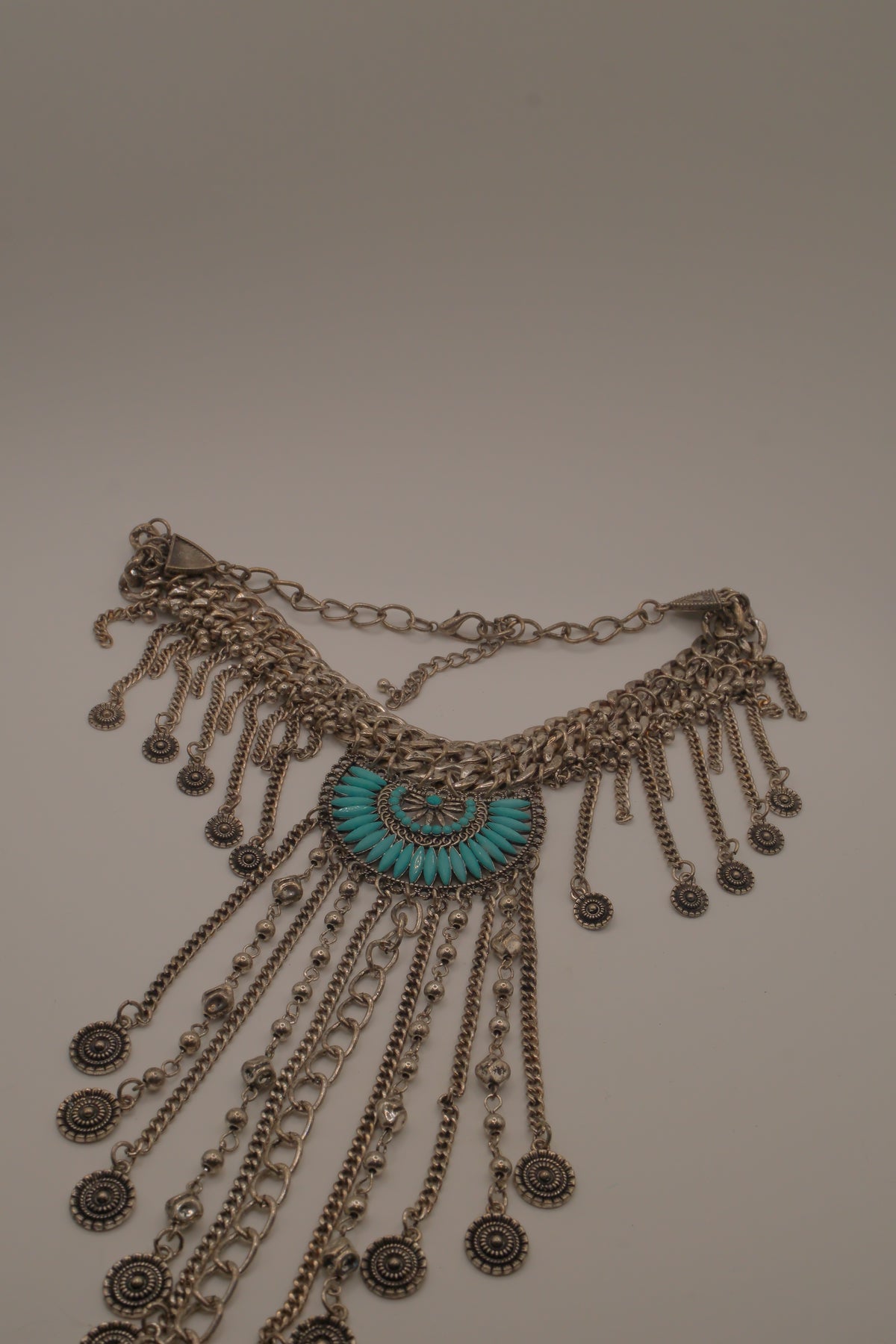Boho fringe statement necklace