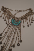 Boho fringe statement necklace