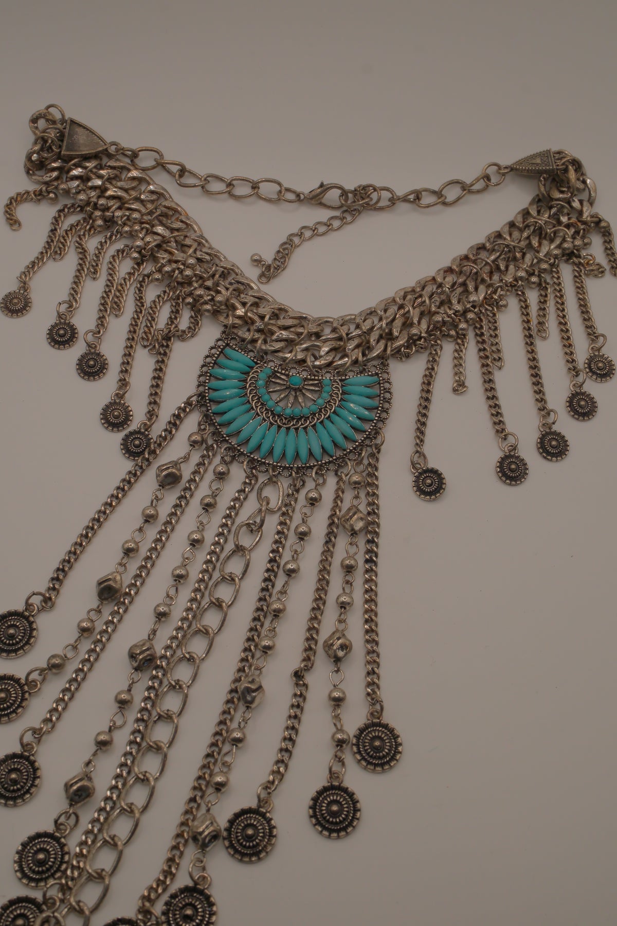 Boho fringe statement necklace