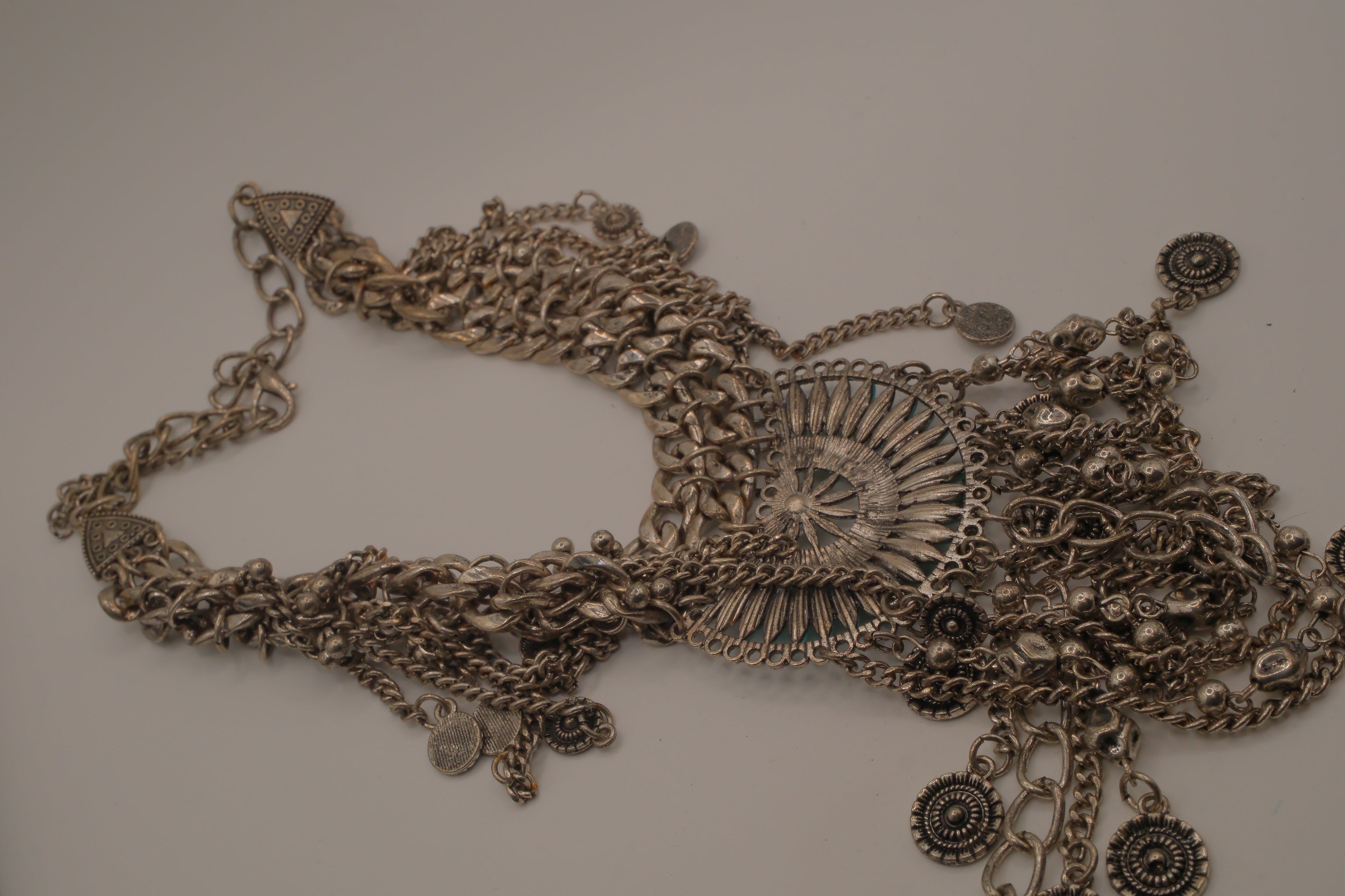 Boho fringe statement necklace