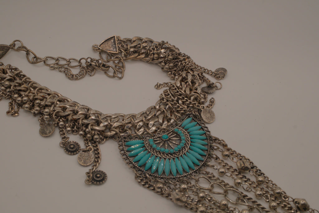 Boho fringe statement necklace