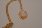 Vintage pink cameo pendant necklace&nbsp;