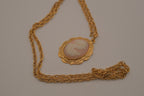Vintage pink cameo pendant necklace&nbsp;