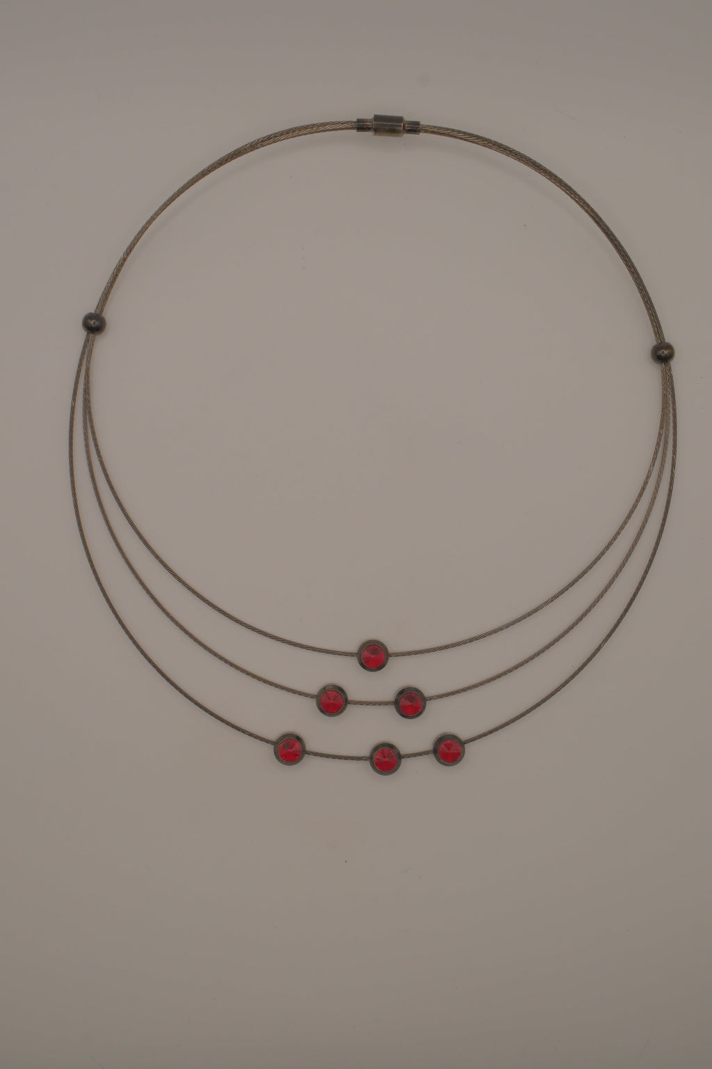 Contemporary multi-strand cable wire choker necklace