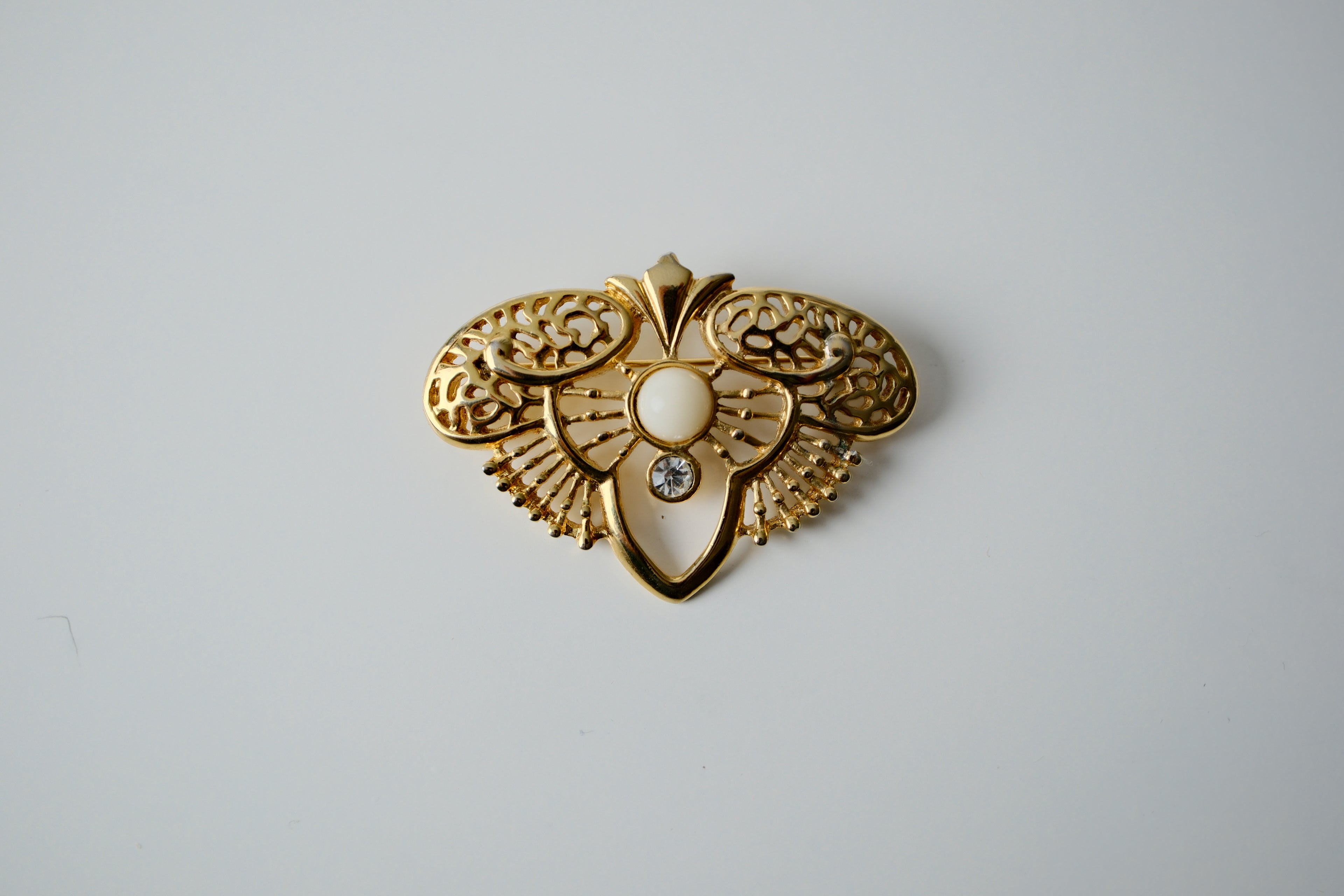 Vintage Gold Moth Brooch