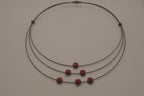 Contemporary multi-strand cable wire choker necklace