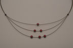 Contemporary multi-strand cable wire choker necklace