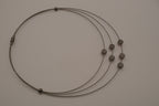 Contemporary multi-strand cable wire choker necklace