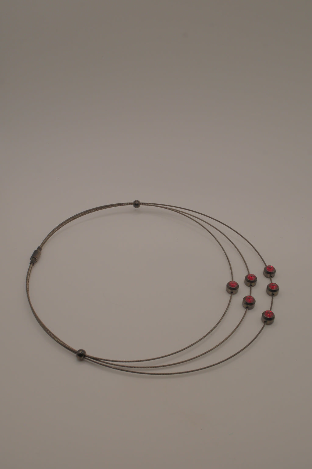 Contemporary multi-strand cable wire choker necklace