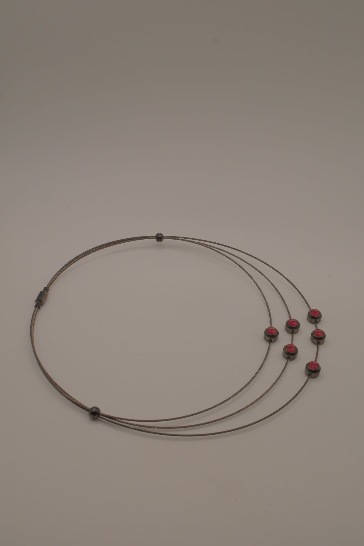 Contemporary multi-strand cable wire choker necklace