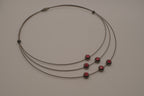 Contemporary multi-strand cable wire choker necklace
