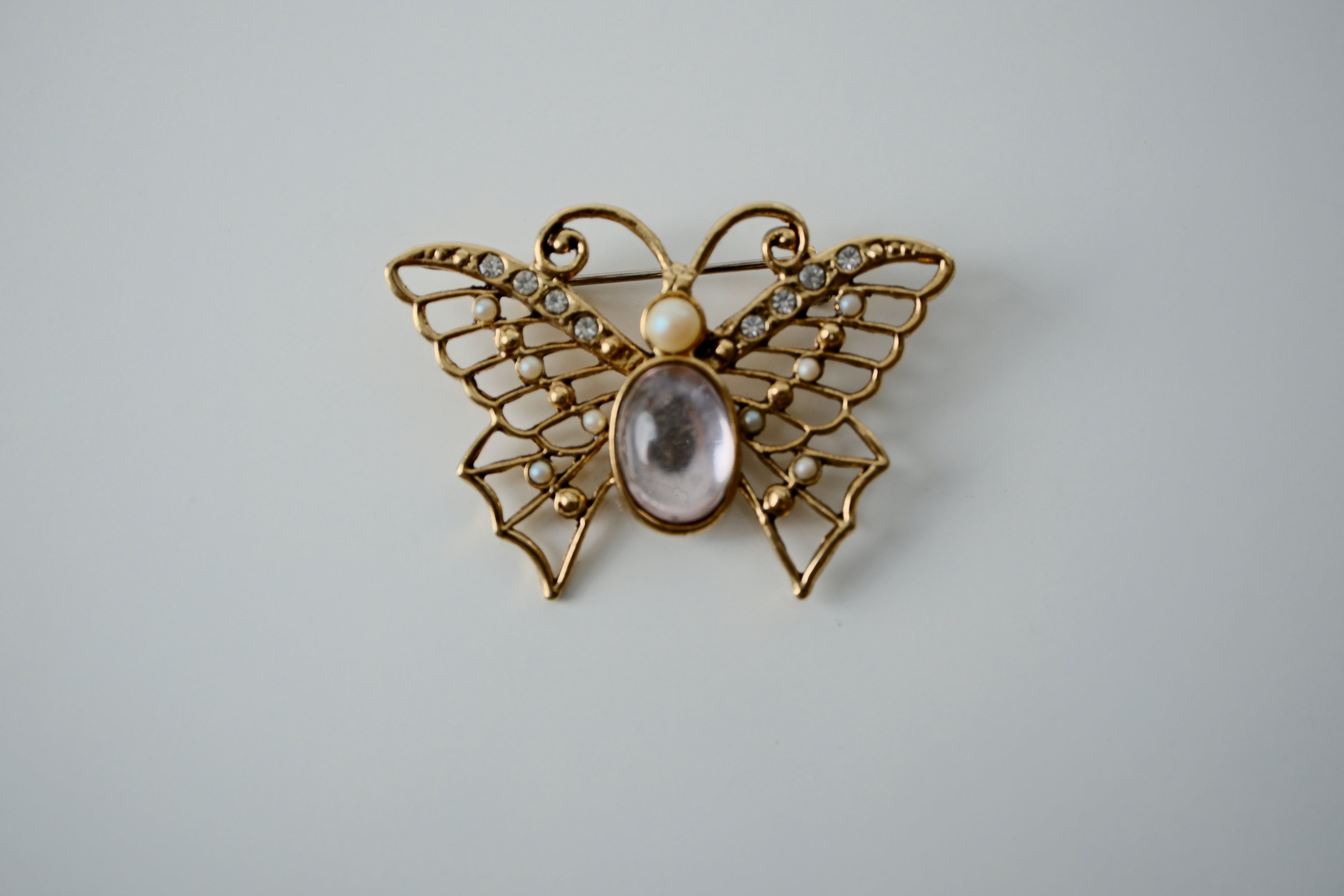 Vintage Gold Butterfly Brooch