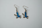Vintage Sterling Silver Crushed Turquoise Eagle earrings