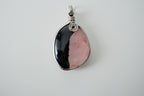 Rhodonite pendant in deep Pink and Black Shades