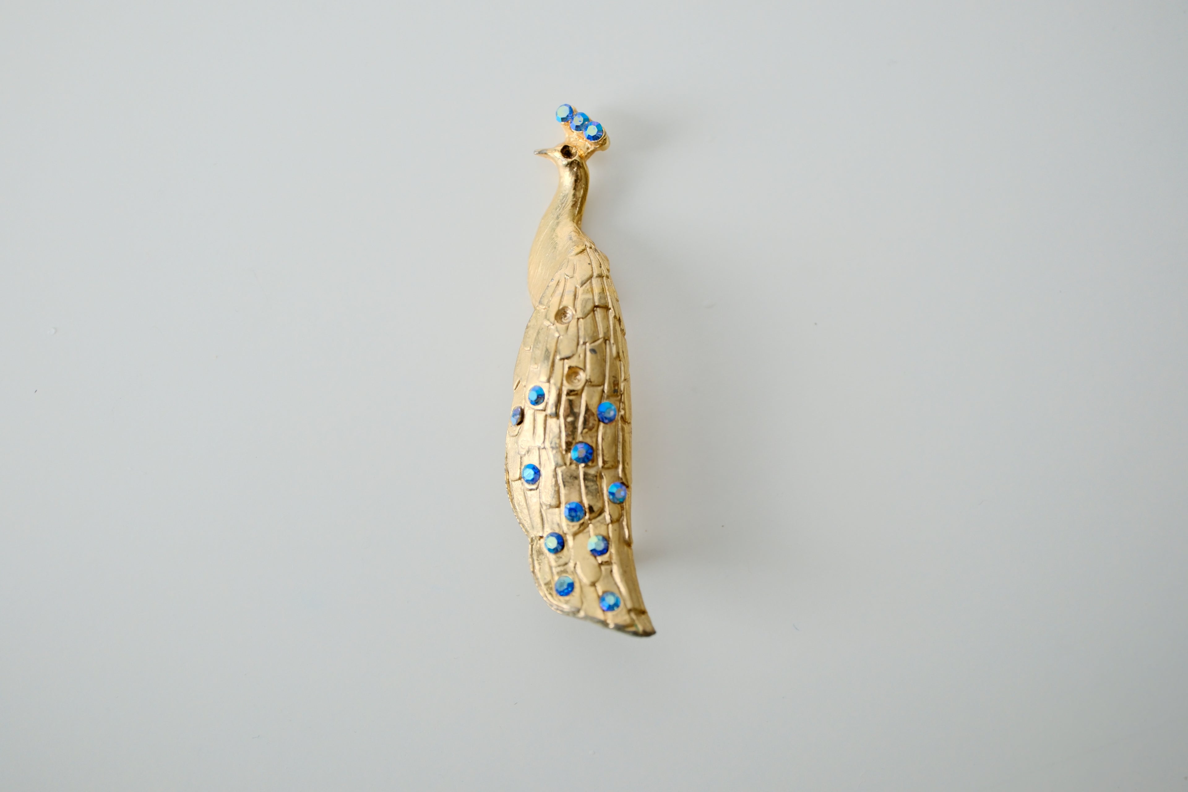 Vintage Gold Peacock Brooch