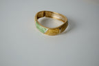 Vintage Gold Marbled Enamel Hinged Bangle