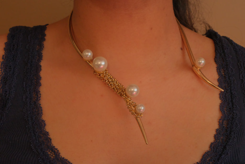 Reworked Pearl Waterfall Open Choker