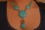 Bohemian style turquoise statement necklace