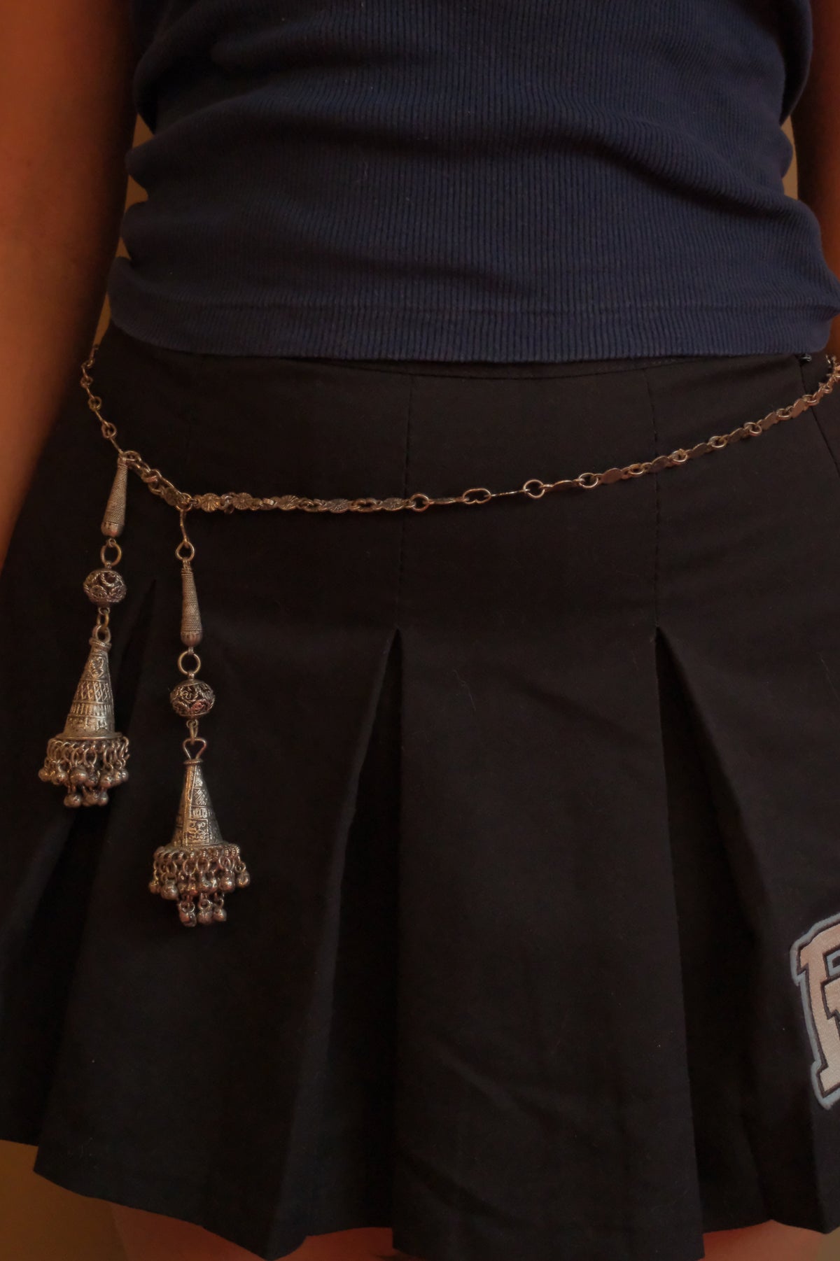 Vintage South Asian Jhumka belt-necklace