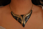 Vintage 1980s Art Deco revival collar necklace