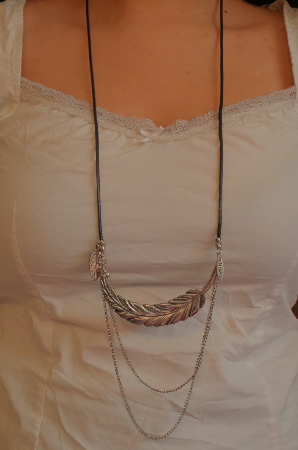 Nygard Bohemian-style layered feather necklace&nbsp;
