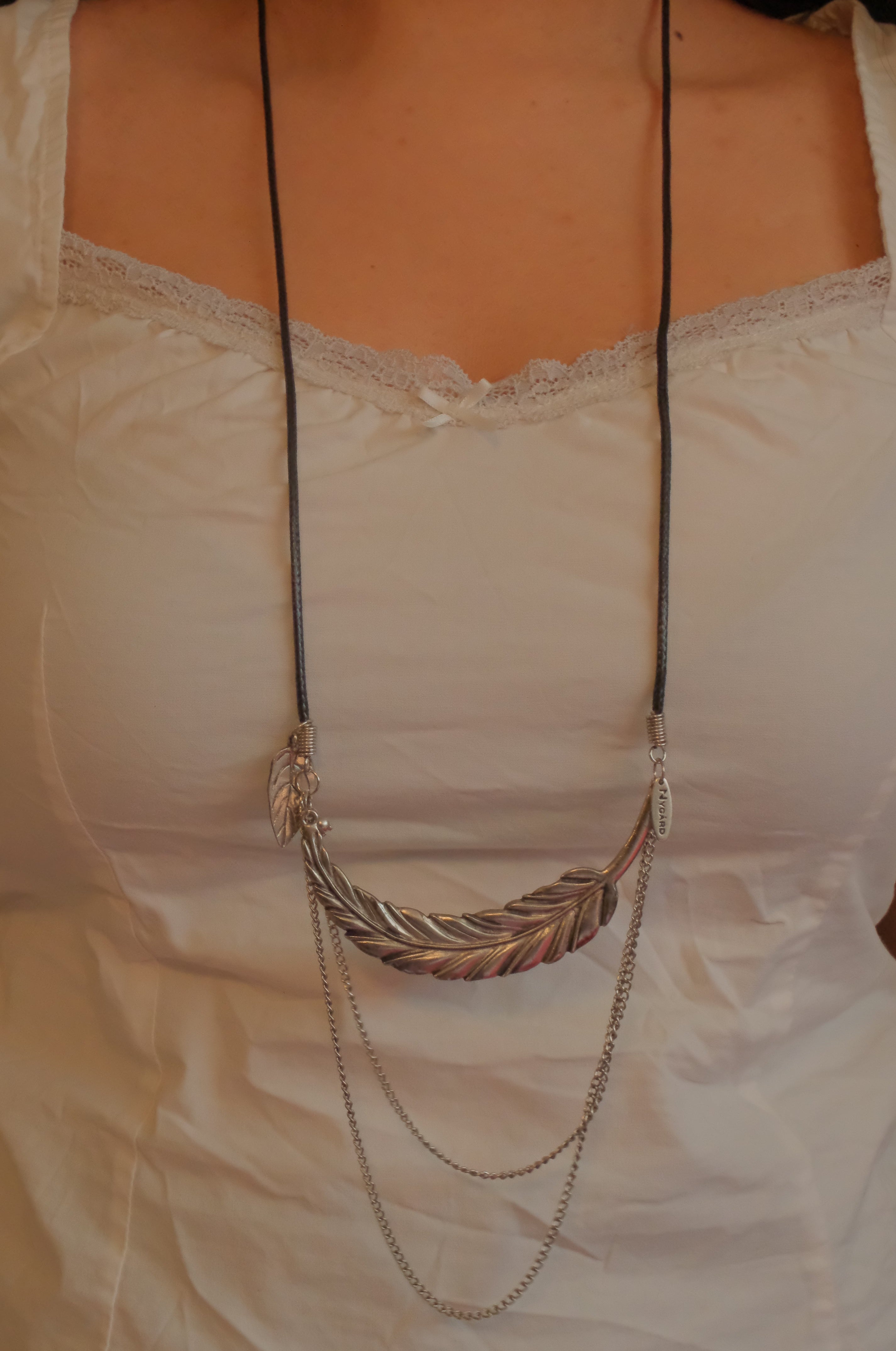 Nygard Bohemian-style layered feather necklace&nbsp;