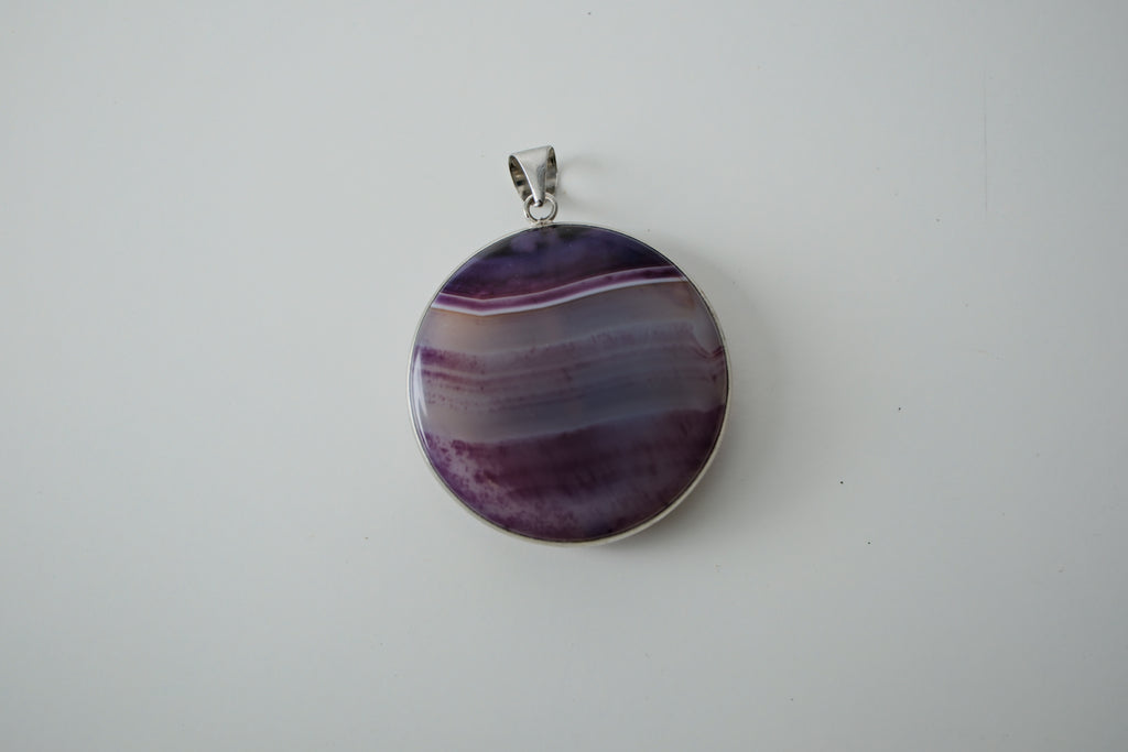 Banded Purple Agate Pendant
