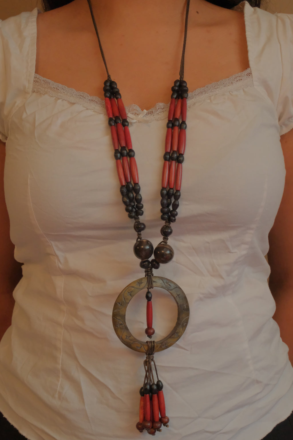 Boho tribal-style statement necklace