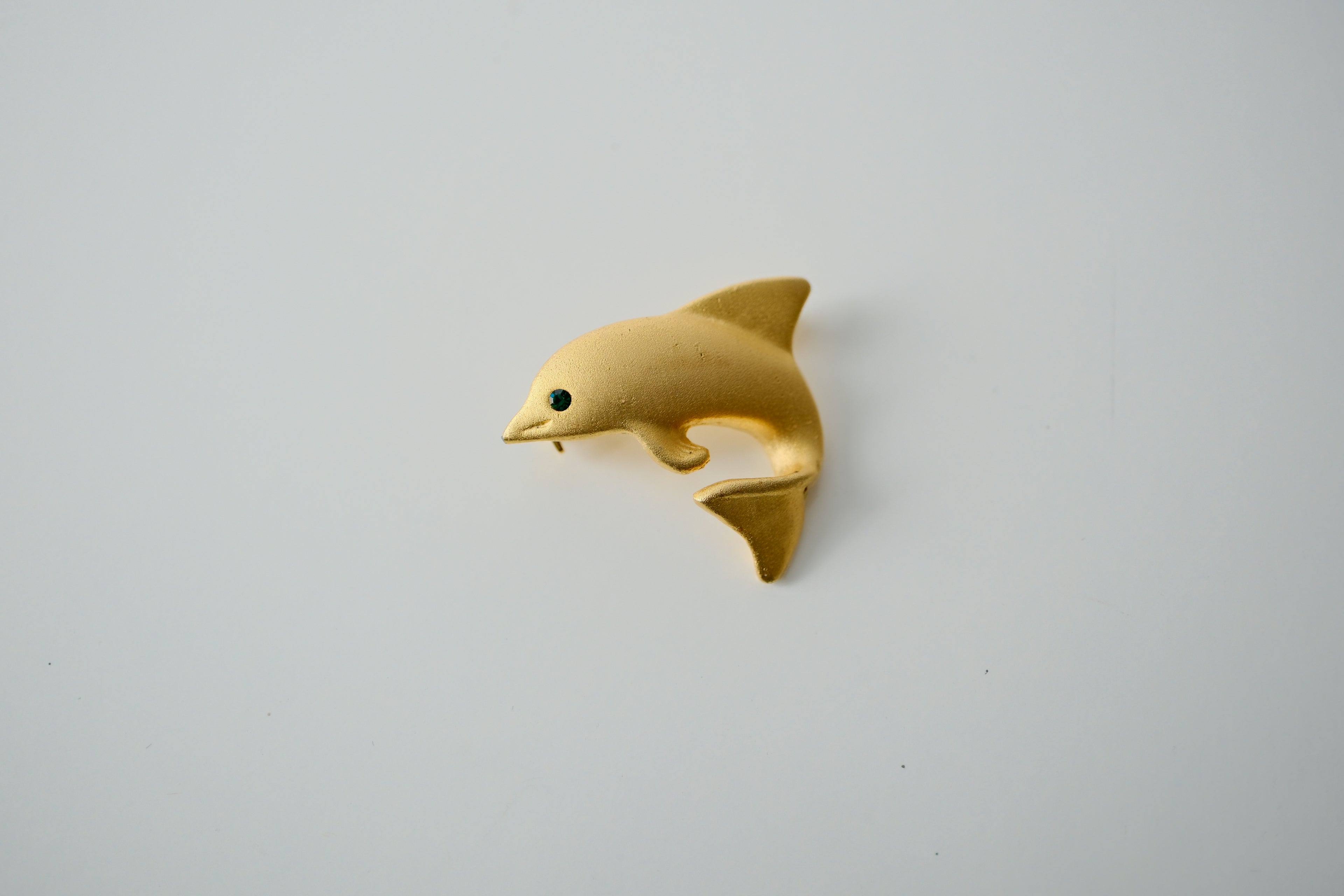 Vintage Brushed Dolphin Brooch