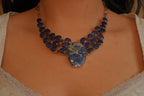 Sterling silver sodalite statement necklace