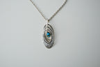 Hammered SIlver with Turqouise Necklace