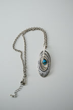 Hammered SIlver with Turqouise Necklace